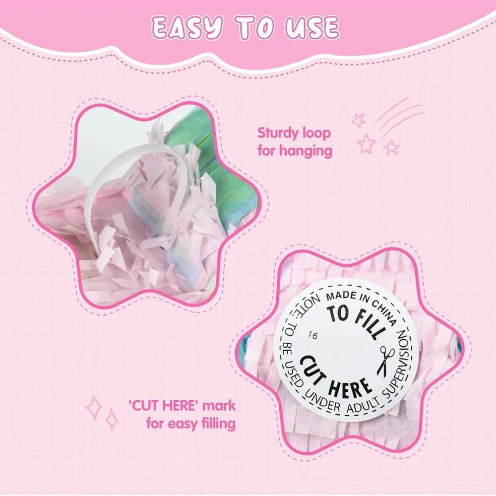 Unicorn Piñata Set with Pink and Gold‎ Accents